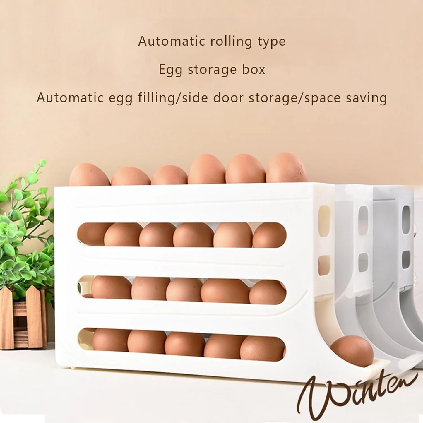 Home1992โข 4 Tiers Egg Holder for Fridge