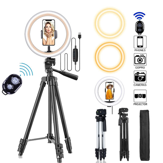 Home1992™ 26cm Led Selfie Ring Light  Bluetooth Tripod Holder