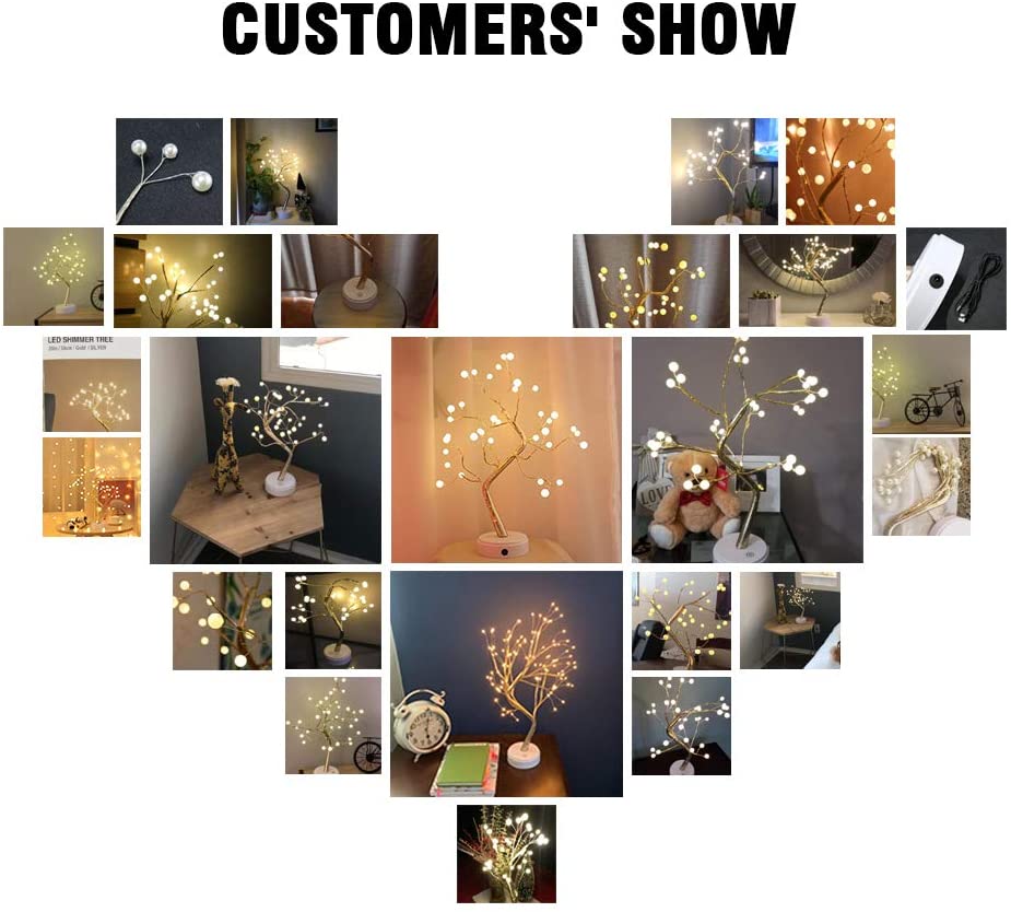 Home1992โข LED Copper Wire Night Light Tree Fairy Lights Home Decoration