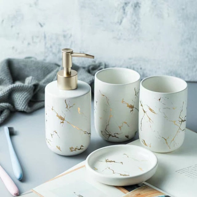 Home1992™ Marble Bathroom Set