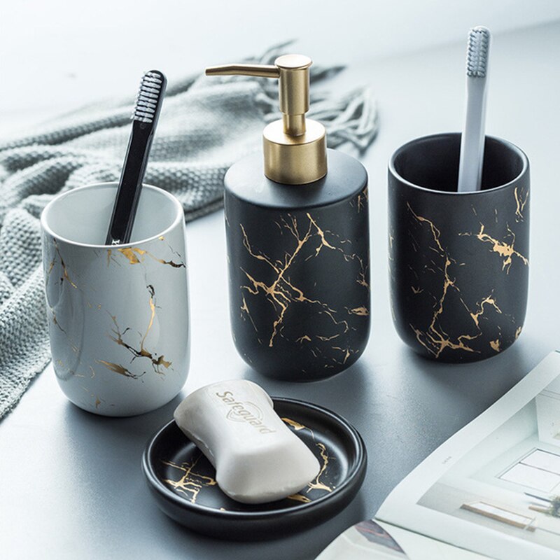 Home1992™ Marble Bathroom Set