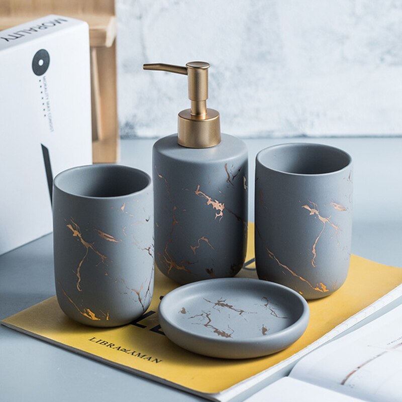 Home1992™ Marble Bathroom Set