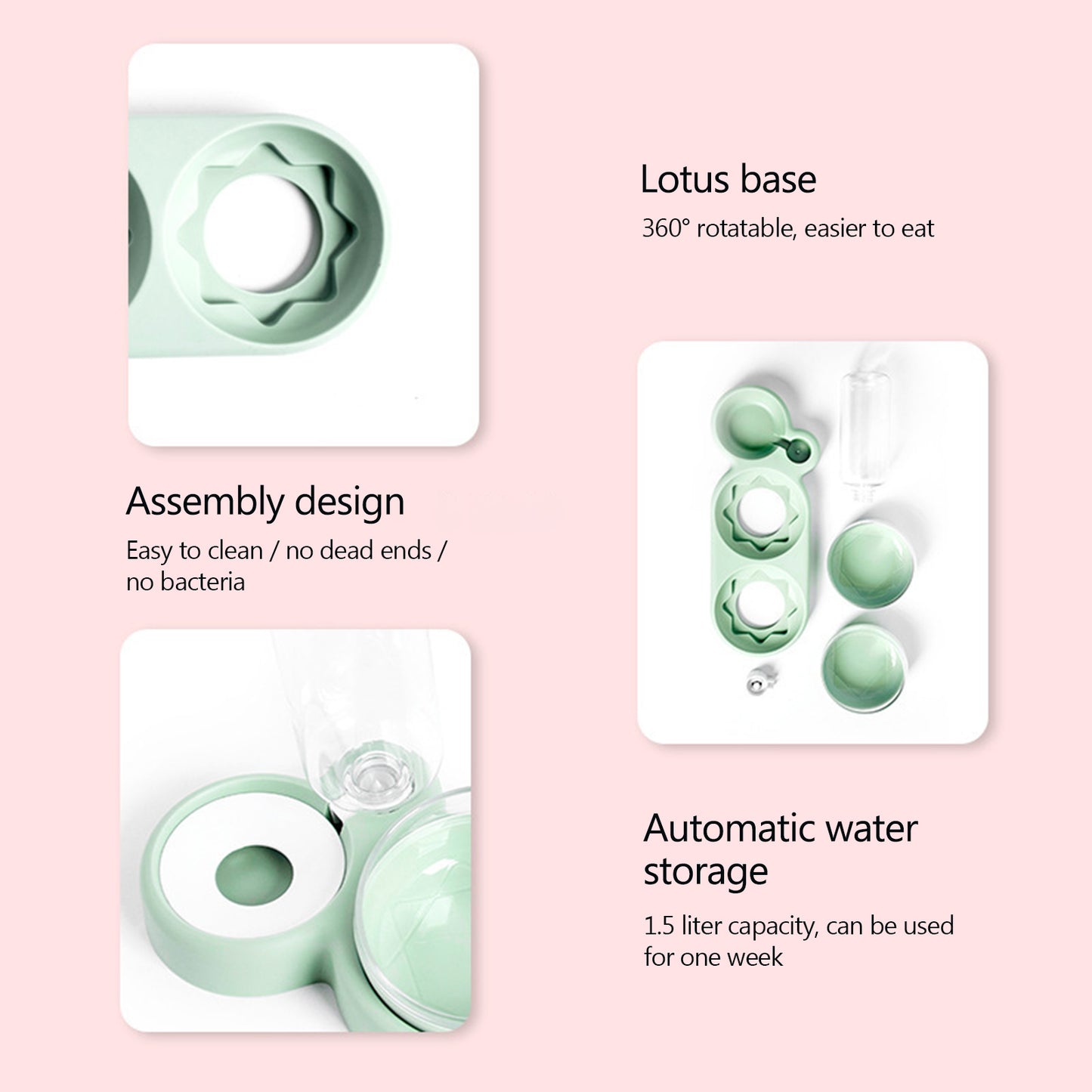 Home1992โข Pet Double Bowls Auto Water Dispenser