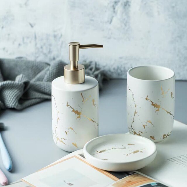 Home1992™ Marble Bathroom Set
