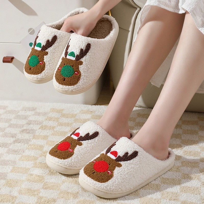 Home1992™ Christmas Couples Cotton Slippers