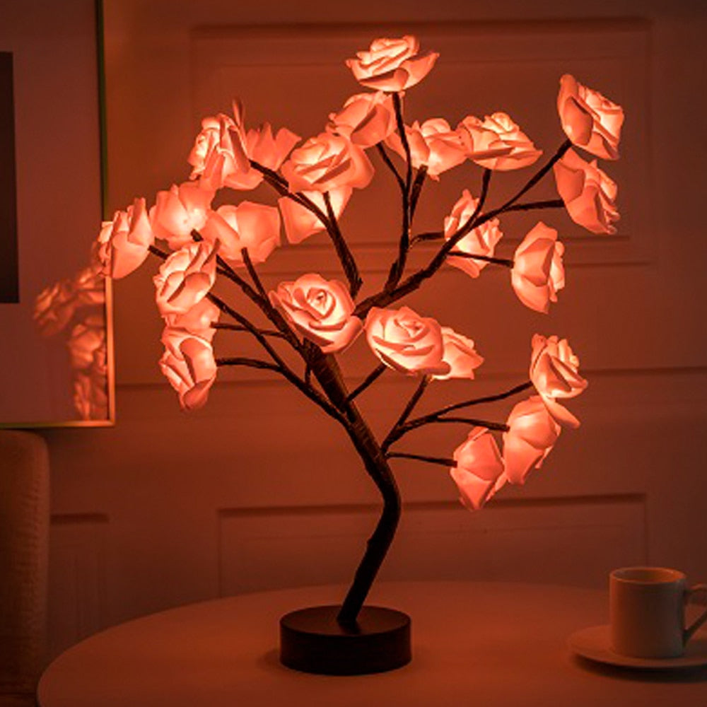 Home1992™ LED Rose Flower Tree Table Lamp