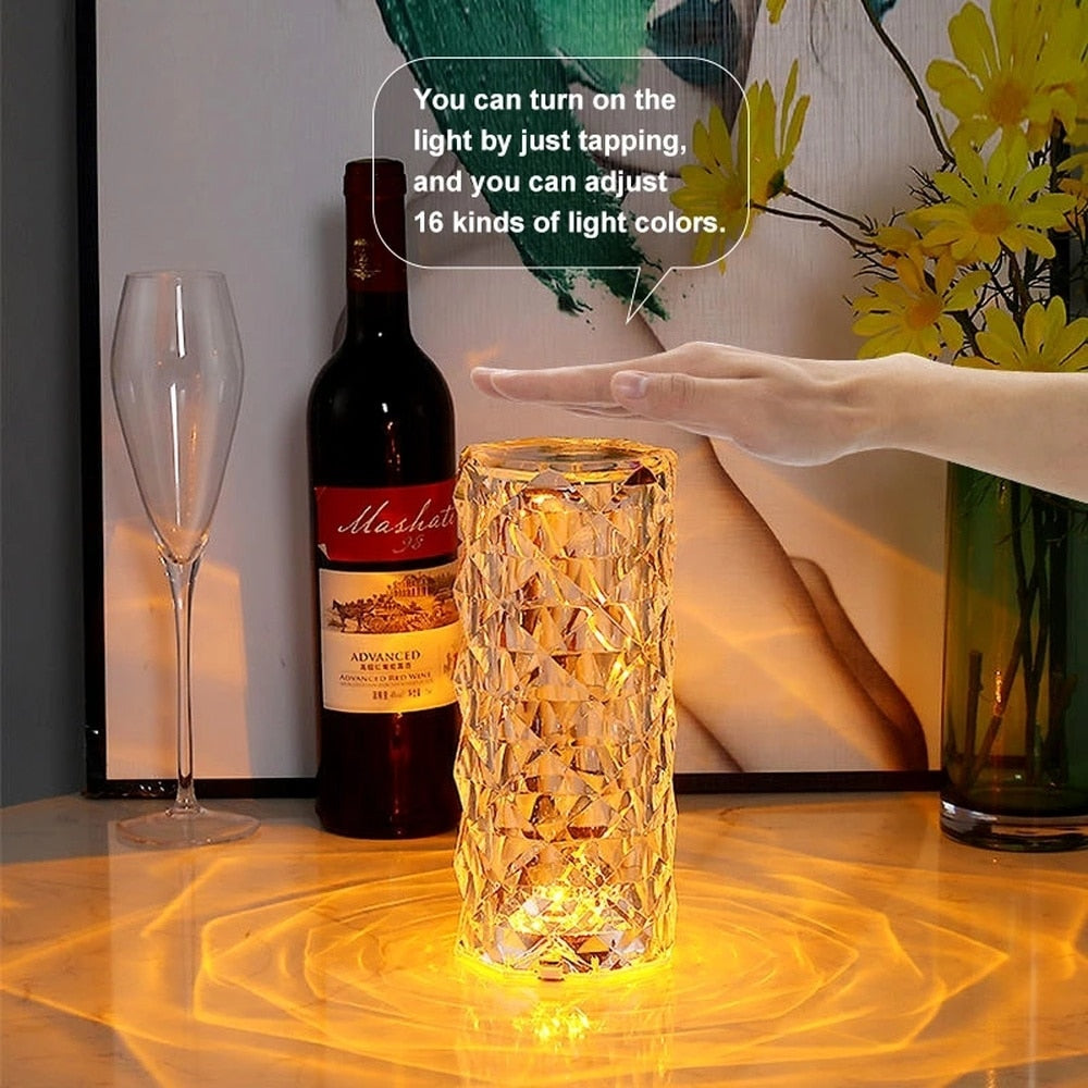 Home1992⢠LED Crystal Table Lamp Rose Light Projector