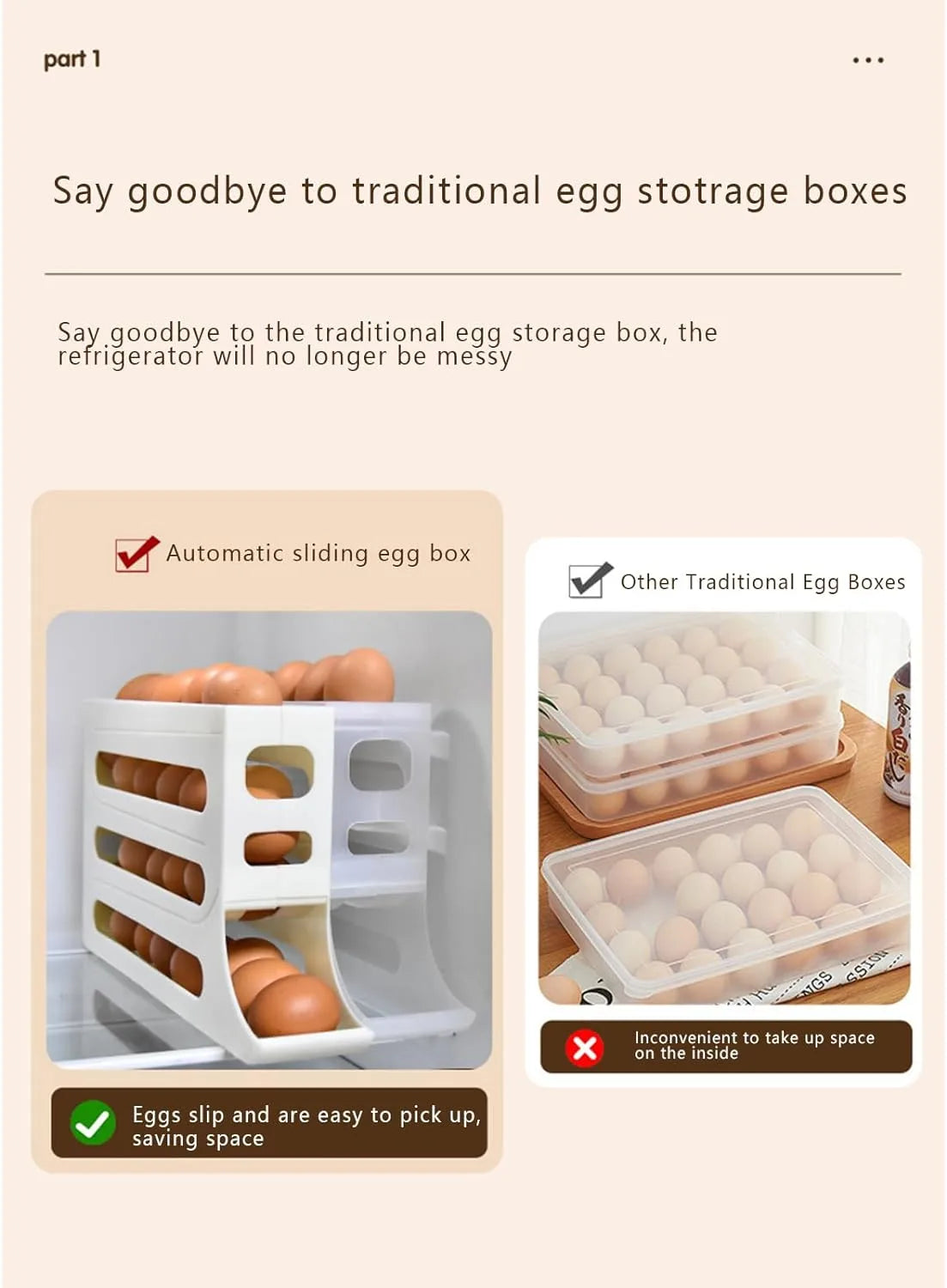 Home1992™ 4 Tiers Egg Holder for Fridge