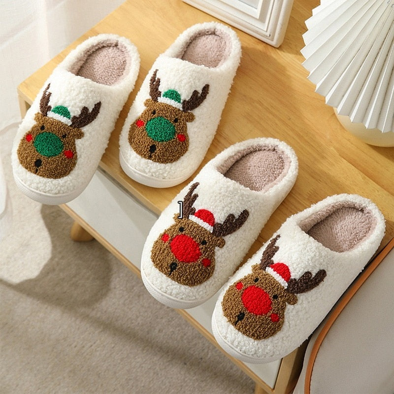 Home1992™ Christmas Couples Cotton Slippers