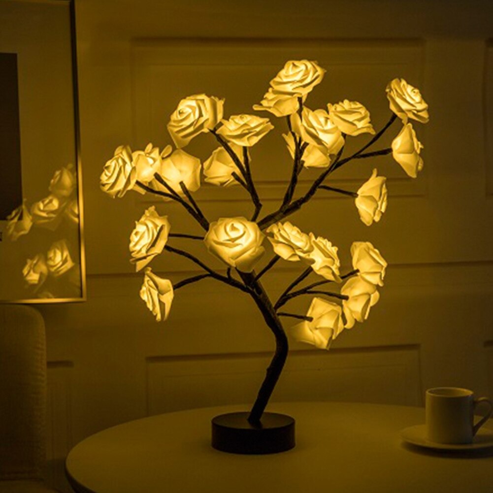 Home1992™ LED Rose Flower Tree Table Lamp