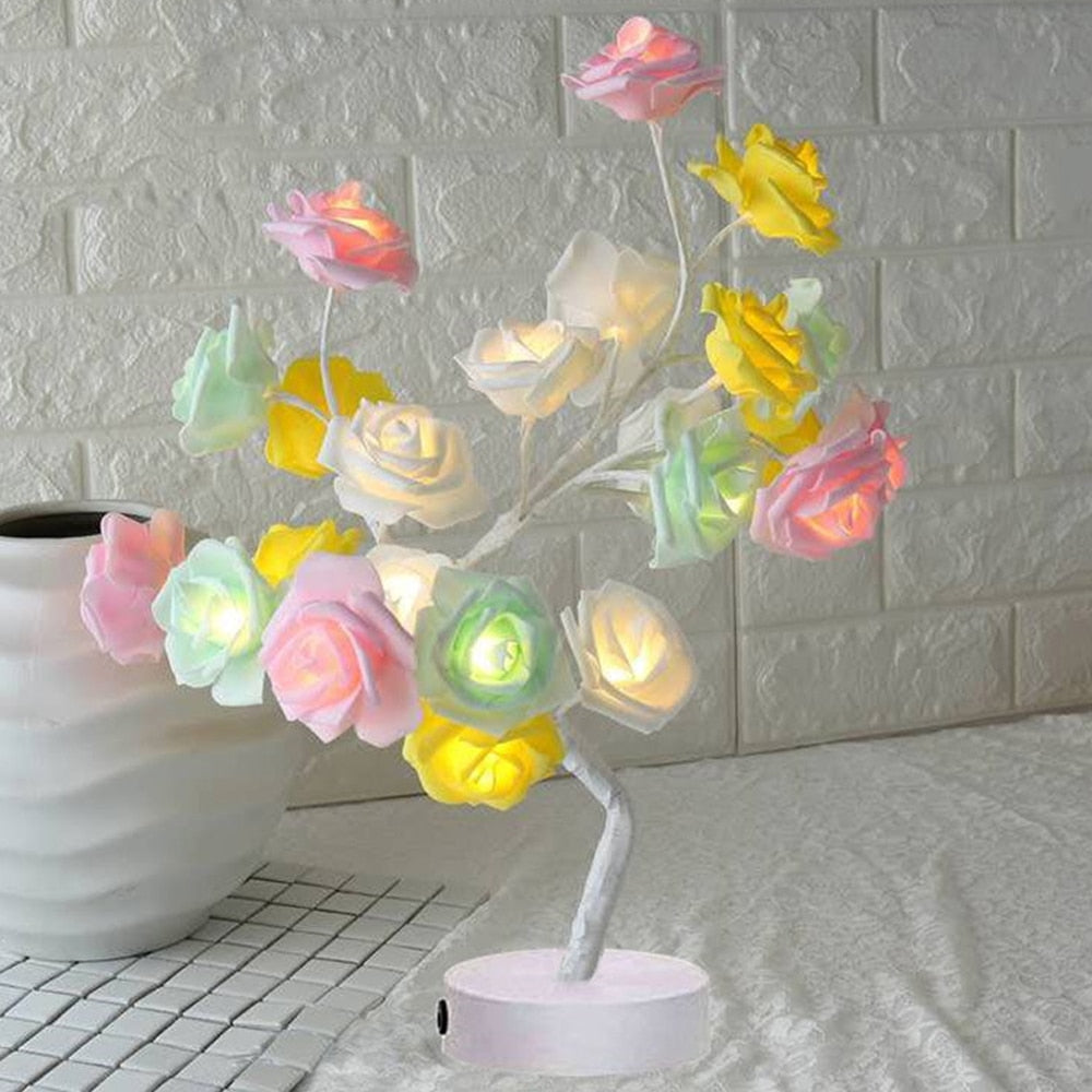 Home1992™ LED Rose Flower Tree Table Lamp