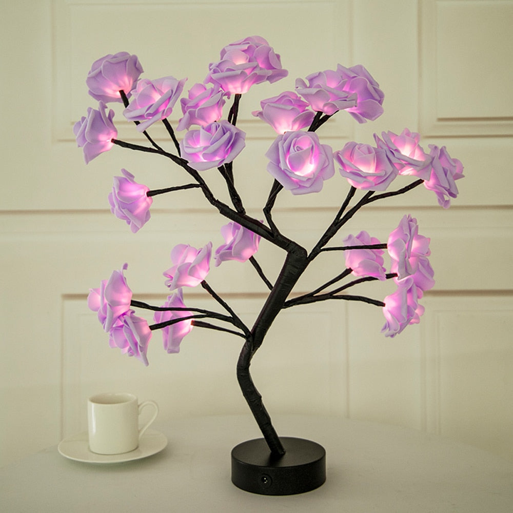Home1992™ LED Rose Flower Tree Table Lamp