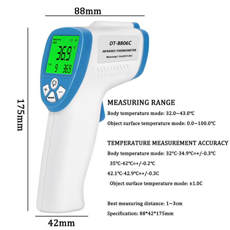 Home1992™ LCD Digital Infrared Forehead Thermometer
