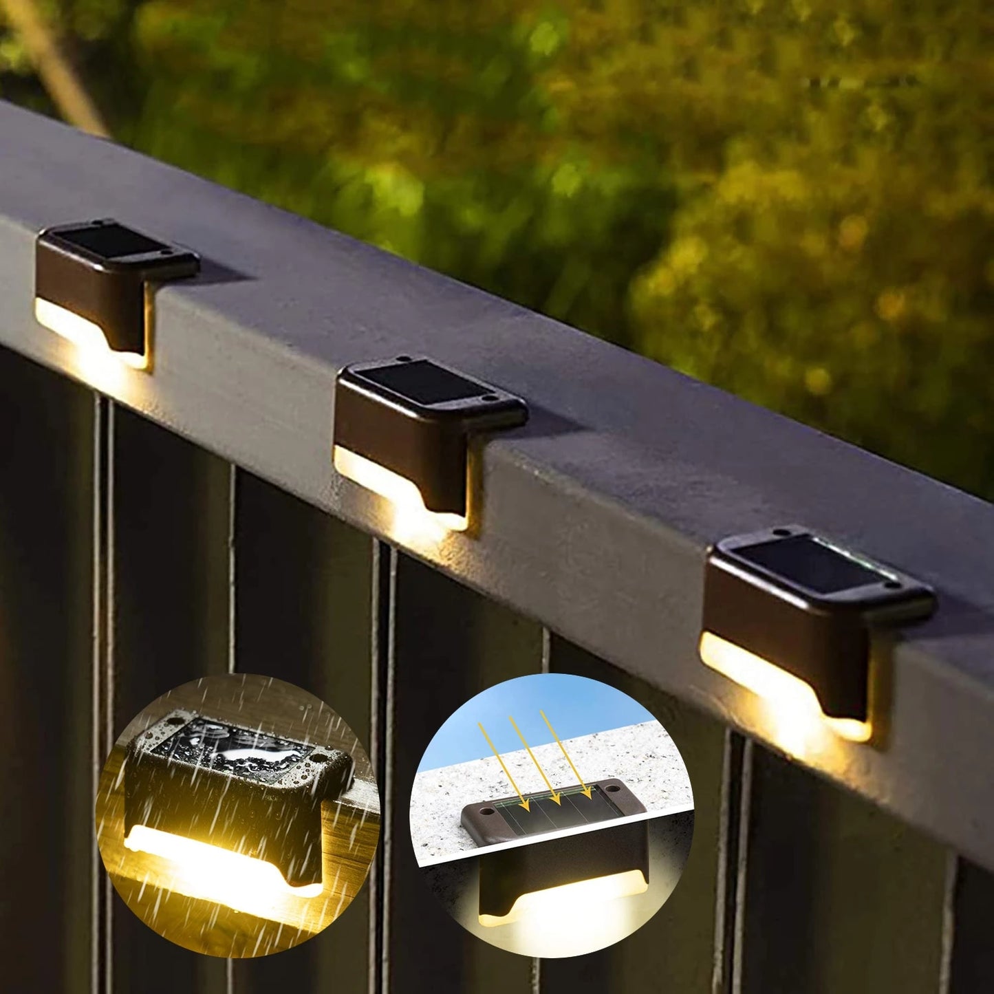 Home1992™ Waterproof Solar Deck  Step Lights