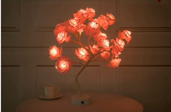 Home1992™ LED Rose Flower Tree Table Lamp