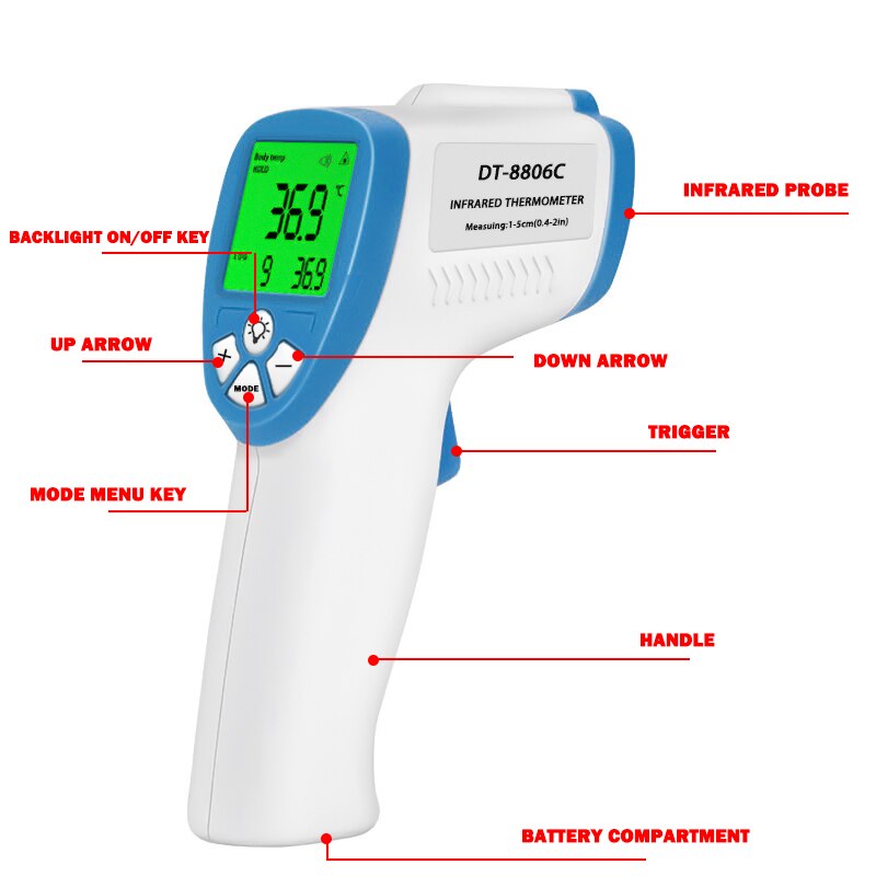 Home1992™ LCD Digital Infrared Forehead Thermometer