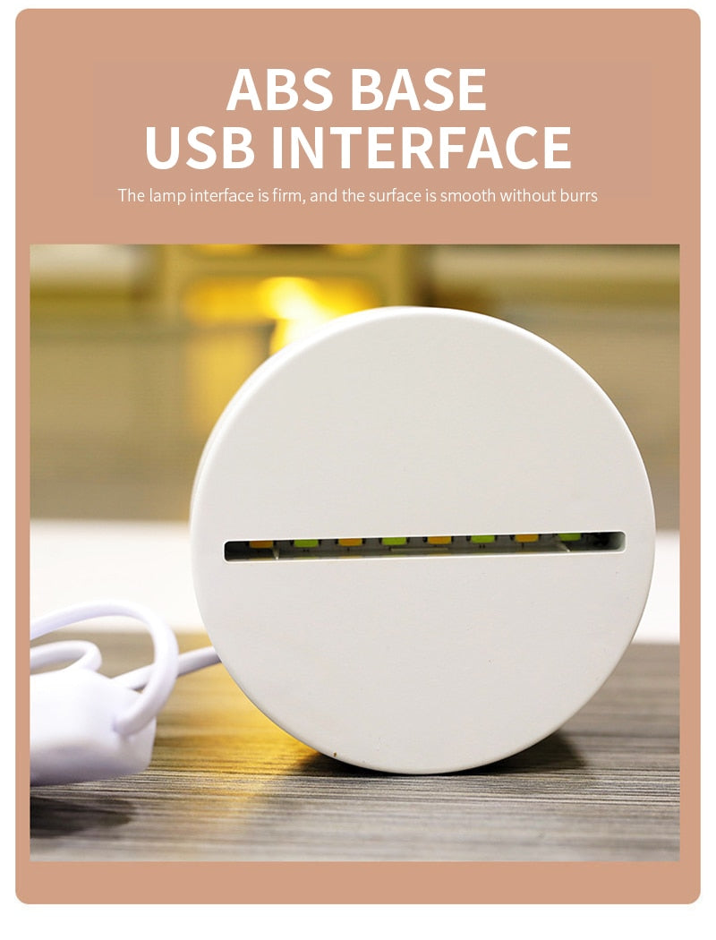 Home1992™ 3D Lamp 3 Color Changing LED Light