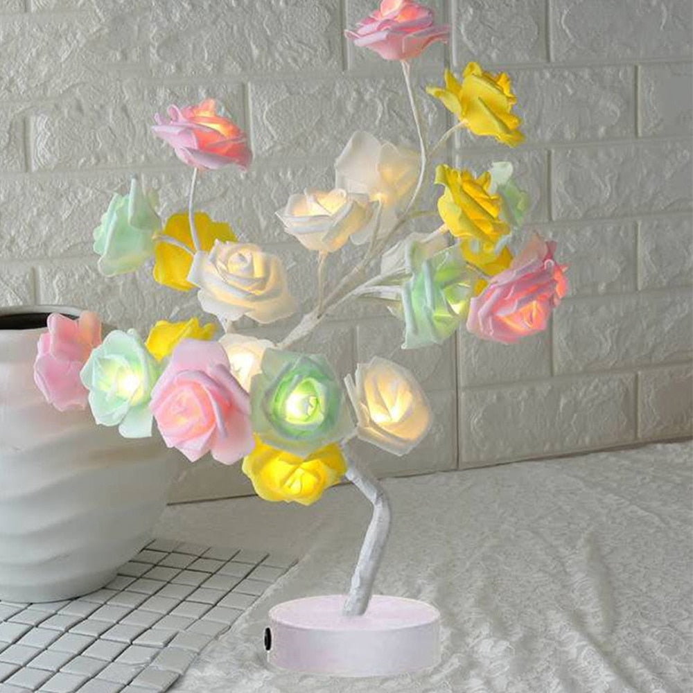 Home1992™ LED Rose Flower Tree Table Lamp