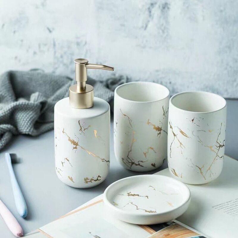 Home1992™ Marble Bathroom Set