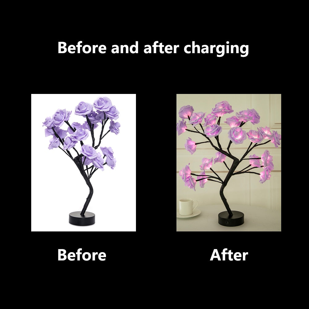 Home1992™ LED Rose Flower Tree Table Lamp
